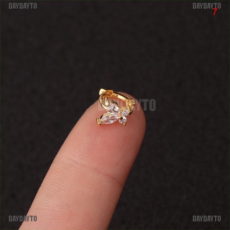 [DAYDAYTO] Khuyên Xỏ Sụn Tai Bằng Pha Lê Vàng