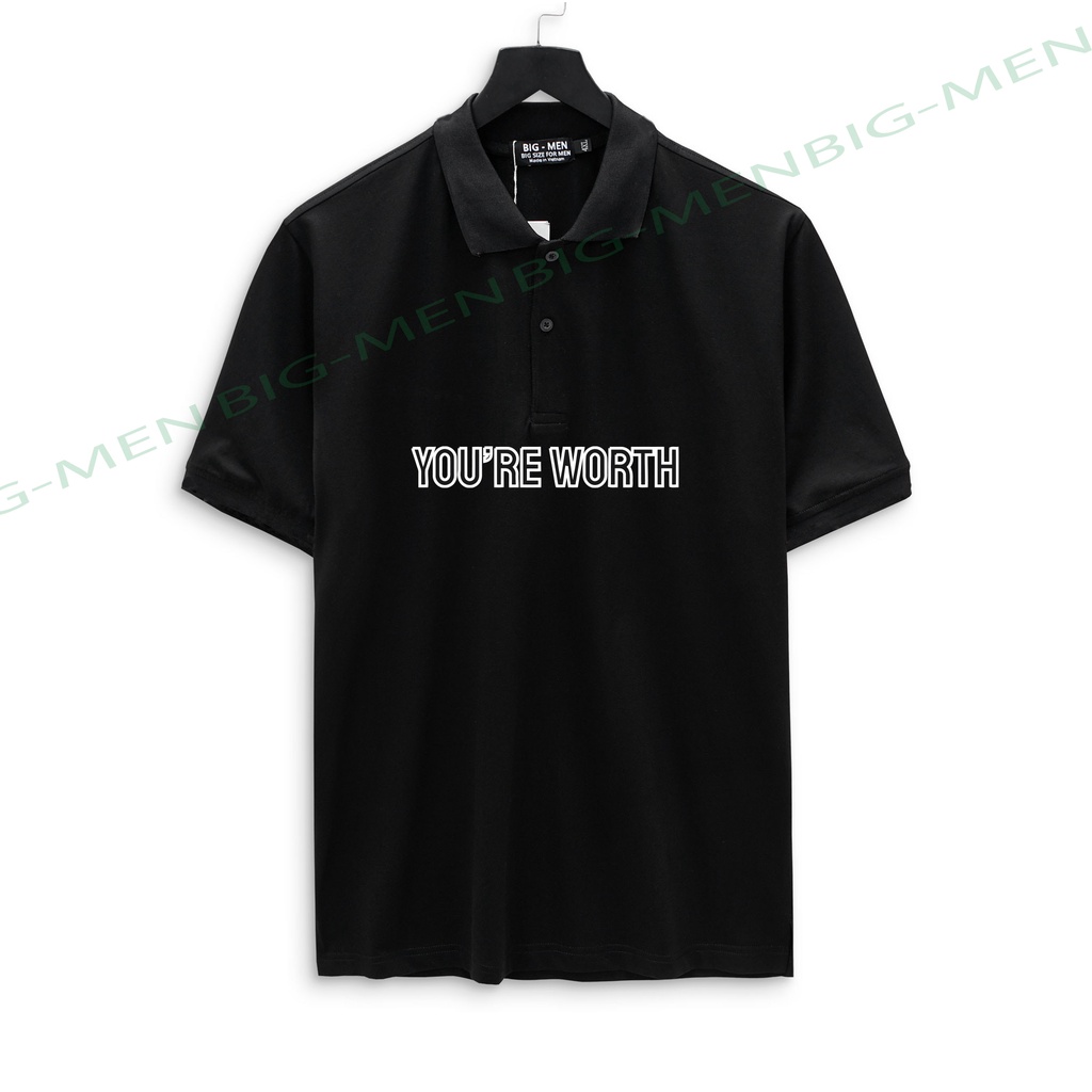 [bigsize] Áo thun polo bigsize nam in hình gấu đẹp 80-140kg