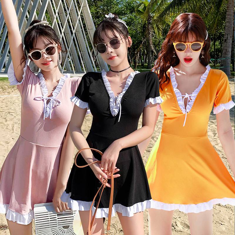 Bộ Đồ Bơi Một Mảnh Tay Ngắn Eo Cao Màu Trơn Kín Đáo Thời Trang Mới Dành Cho Nữ Ds-028217 | BigBuy360 - bigbuy360.vn