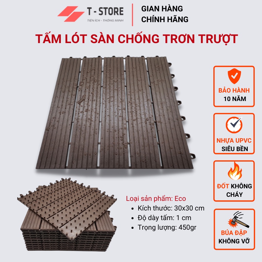 Vỉ Nhựa Lót Ban Công SIENNA Chống Trơn Sàn Nhà tắm, Sân Vườn, Sân Thượng Bể Bơi