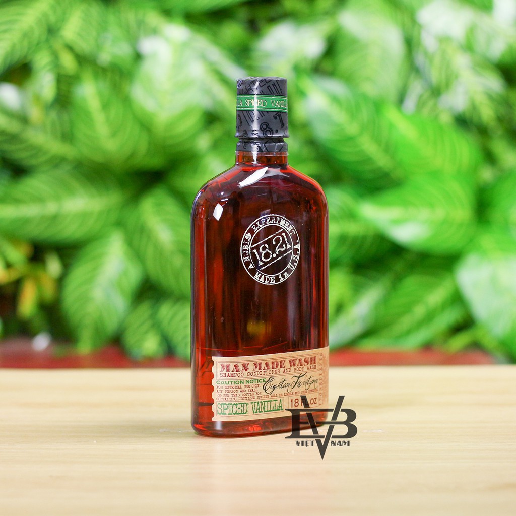 Dầu gội xả tắm 3N1 18.21 Man Made Wash chính hãng USA 533ml - Mùi hương Sweet Tobacco Aroma, Vanilla, Absolute Mahogany