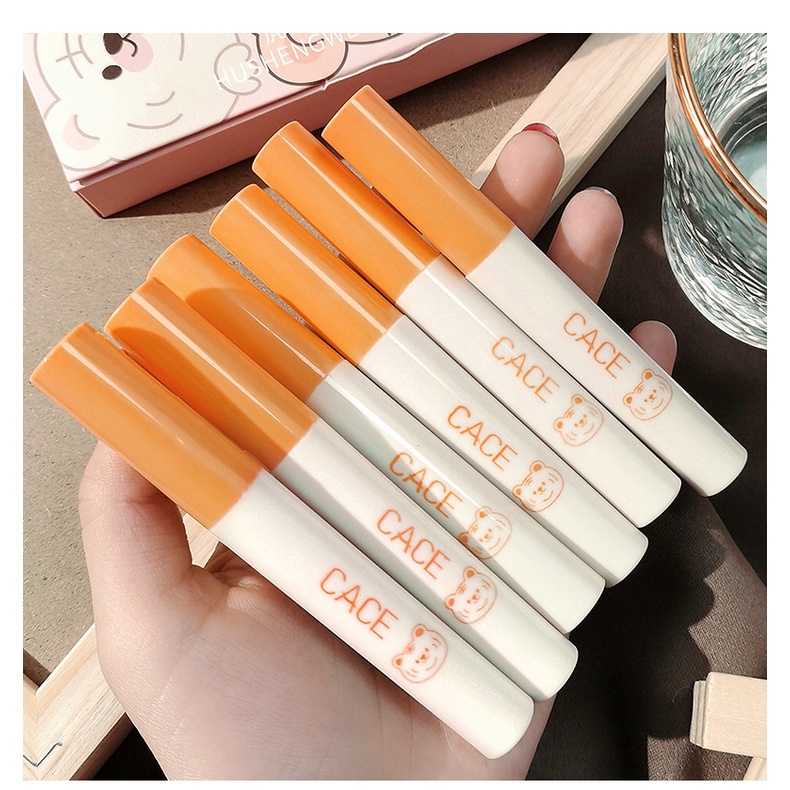 Set 6 Son Môi Lì Lâu Trôi Không Thấm Nước Thiết Kế Vỏ Hình Cọp Dễ Thương