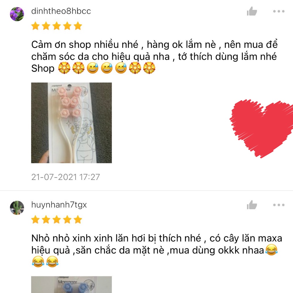 Cây massage lăn mặt dạng 6 bông hoa MINIGOOD