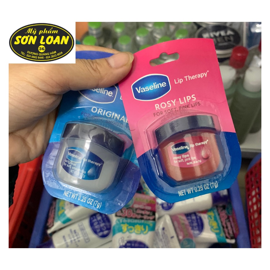 Son dưỡng môi Vaseline đủ mùi hương 7g, sáp dưỡng môi
