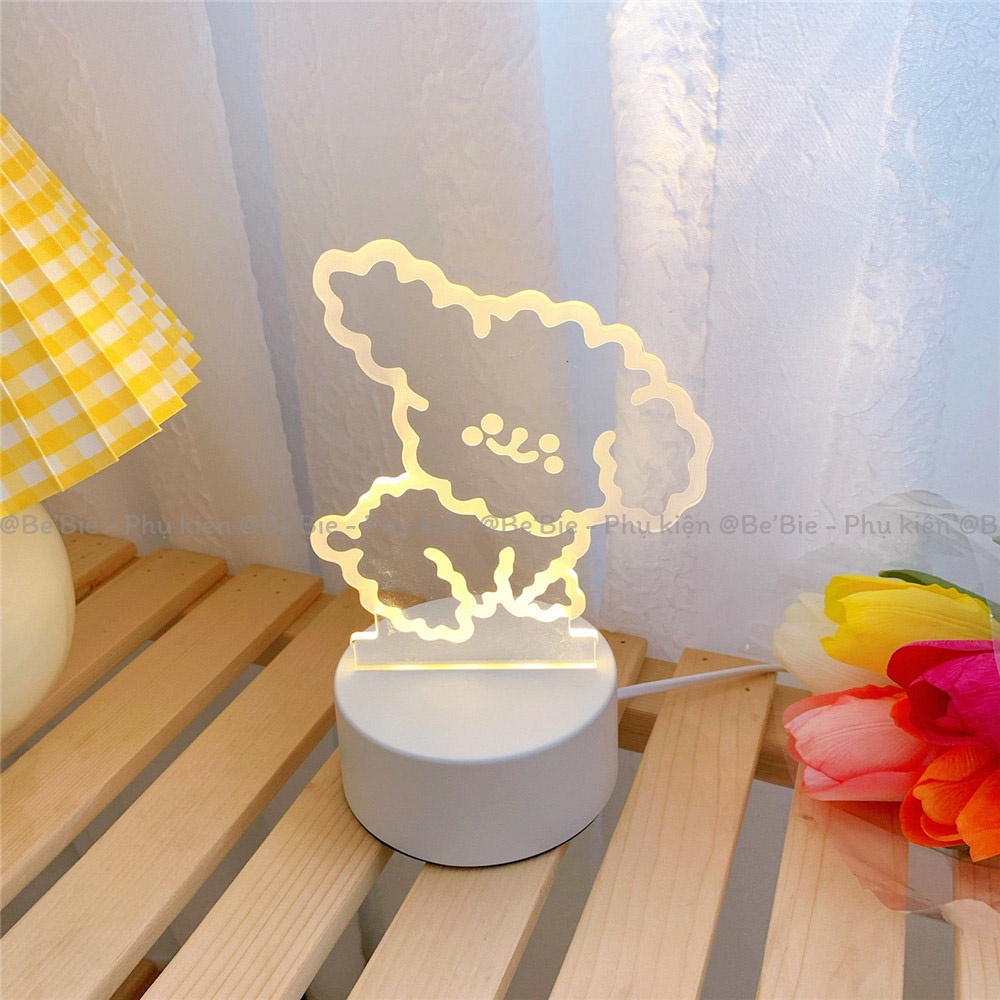 Đèn ngủ nhựa trong in hình 3d dễ thương BeBie - BP406