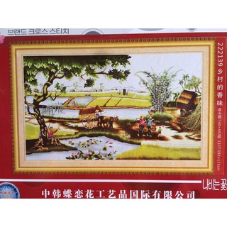 Tranh thêu chữ thập Khúc hát thanh bình -182x113cm