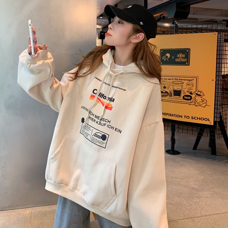 Áo Hoodie Nữ Tay Dài Dáng Rộng Phong Cách Hàn Quốc 2021 | BigBuy360 - bigbuy360.vn