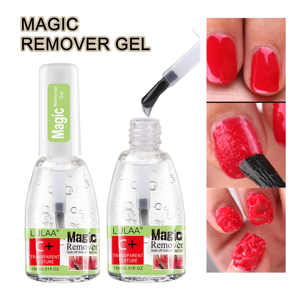 Magic Nail Gel Remover UV Gel tẩy sơn móng tay Tẩy dầu mỡ Chất lỏng Loại bỏ các công cụ làm móng tay có lớp dính 15ml