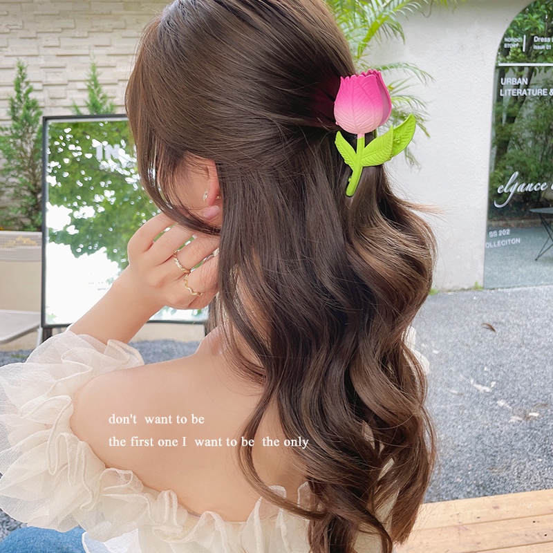 Kẹp Tóc Hình Hoa Tulip Cỡ Lớn Thanh Lịch Cho Nữ