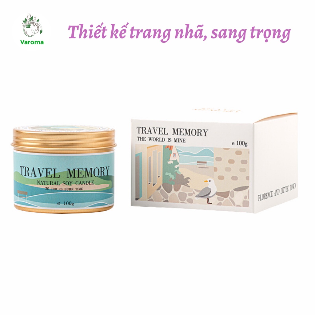 Nến Thơm Phòng TRAVEL MEMORY Phụ Kiện Decor Thiên Nhiên Khử Mùi Thơm Phòng Ngủ Cao Cấp Sang Trọng NEN15