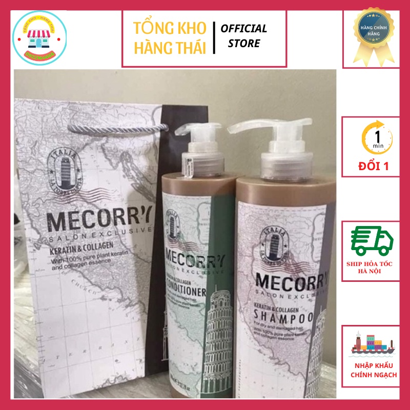 Cặp Dầu Gội Chuẩn Salon Hiệu MECORRY(Ý) Giúp Mọc Tóc  Ngăn Ngừa Rụng Tóc Hiệu Quả ( SP41232335)