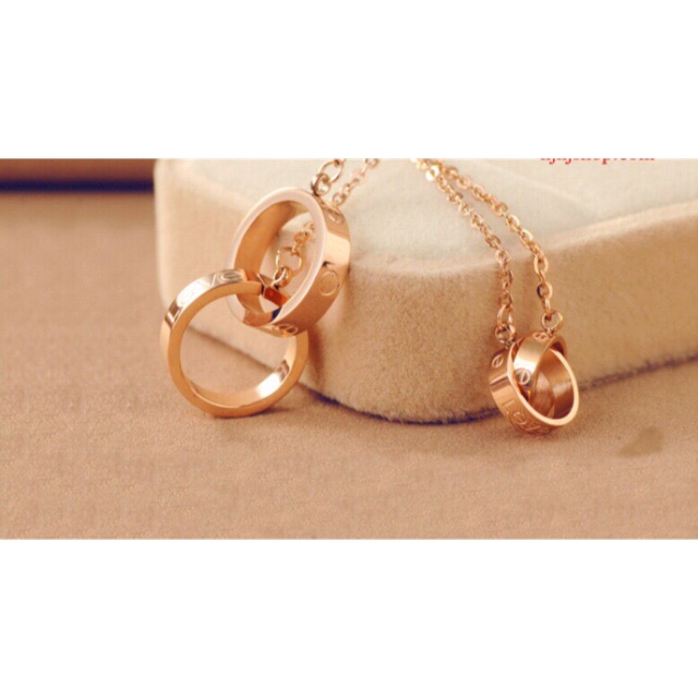 Dây chuyền cartier mặt nhẫn cặp đôi thép không gỉ