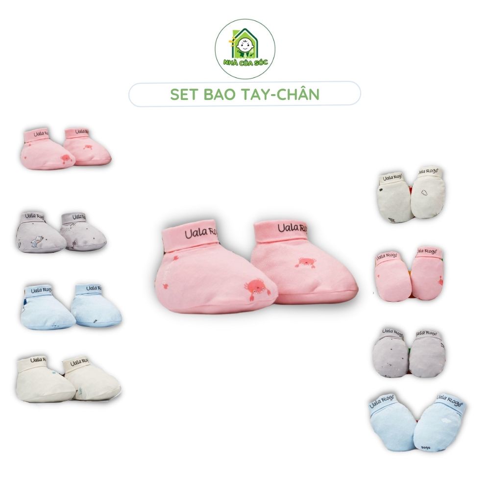 Set bao tay bao chân ualarogo sợi tre bamboo mềm mịn thoải mái 3031