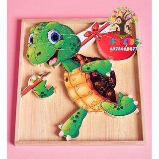 Đồ chơi gỗ - bộ xếp hình, lắp ráp hình con rùa