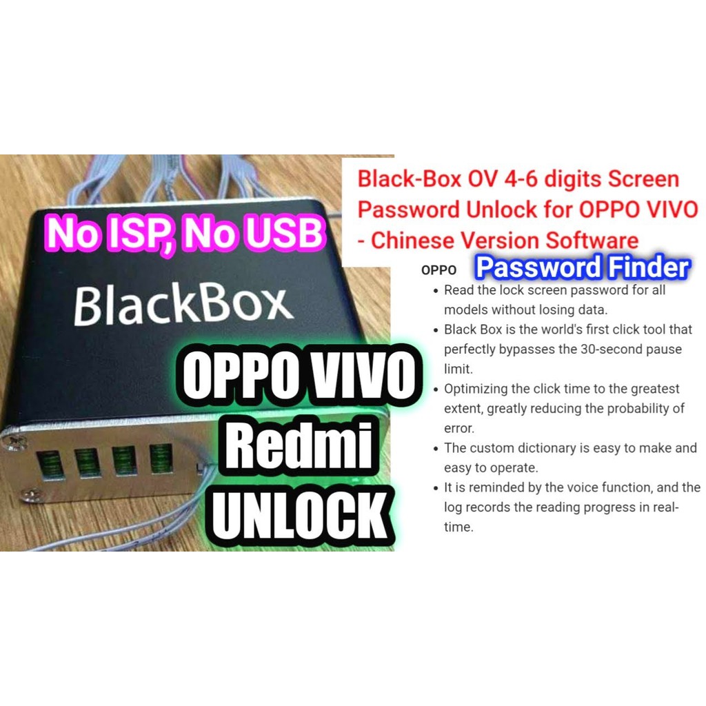 BlackBox thiết bị mở mã khóa 4-6 số Oppo, Vivo