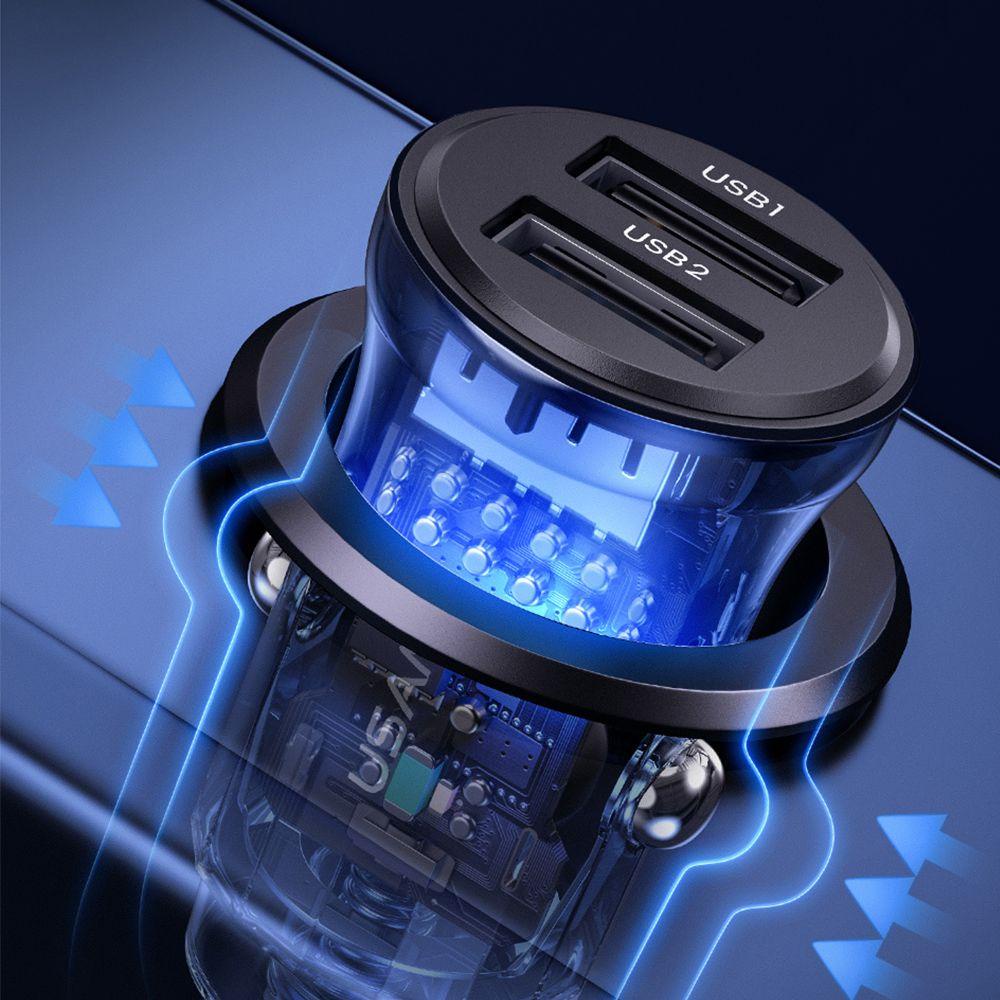 Cốc Sạc Nhanh QC3.0 Có Đèn Xanh Dương Cho Xe Hơi