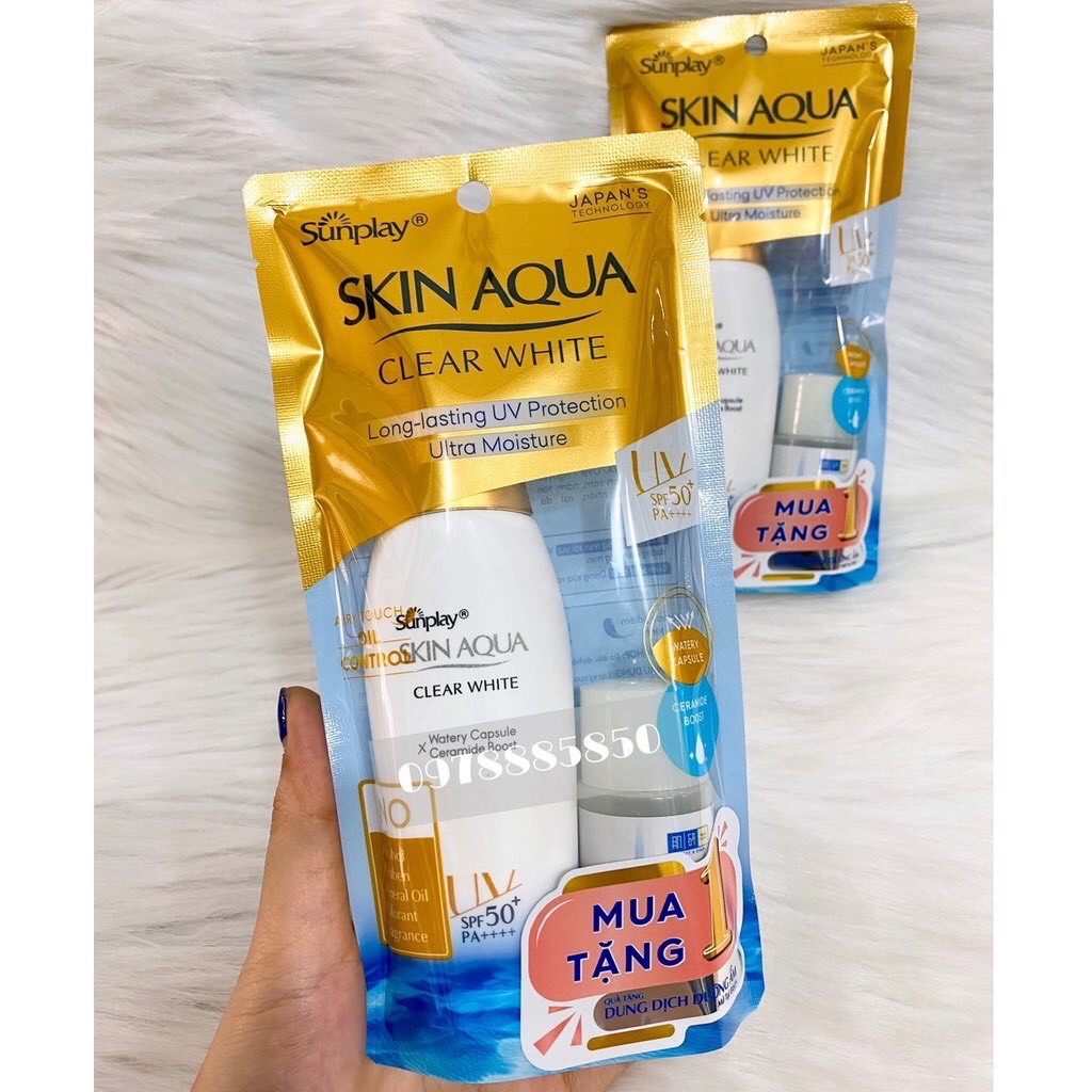 Kem chống nắng dưỡng da trắng mịn Sunplay Skin Aqua Clear White SPF 50+/PA+++ 55ml