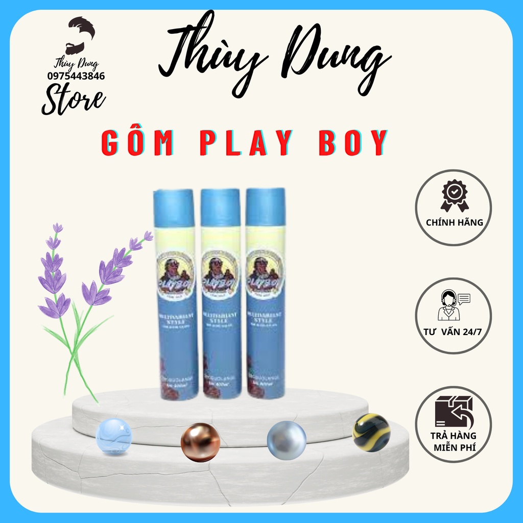 Gôm Xịt Tóc PLAY BOY 400ml tạo kiểu giữ nếp cho tóc nam nữ - HANG CHINH HANG