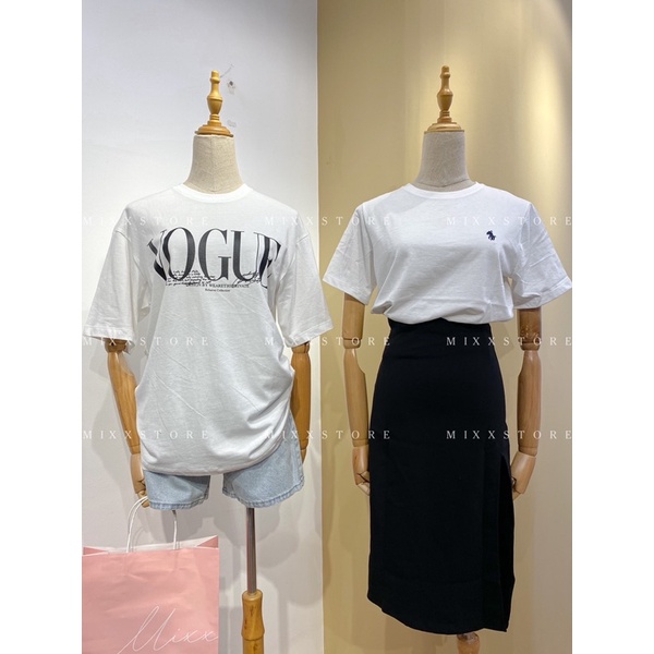 Áo Thun Nữ Tay Ngắn Trắng Thêu logo đơn giản chất thun mềm mịn cao cấp thoáng mát phong cách đơn giản nhẹ nhàng