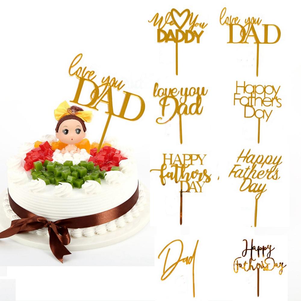 Topper Trang Trí Bánh Kem Chữ Happy Dad