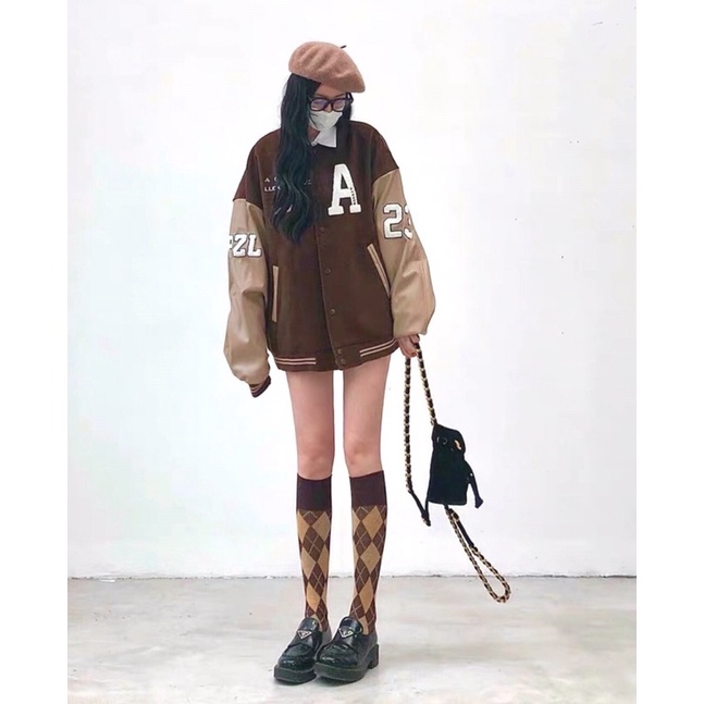 Áo khoác tay da chữ A