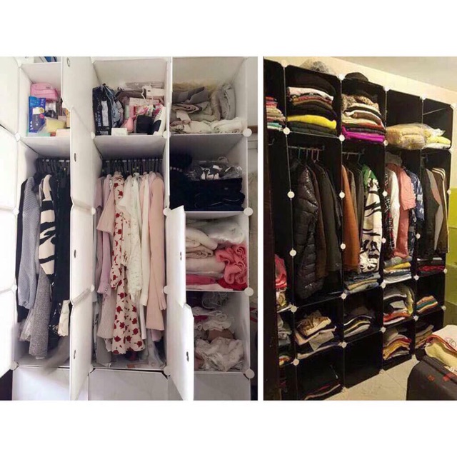 Tủ nhựa ghép 15 ô kèm 5 góc sâu 47cm. Tặng kèm 3 treo đồ. Mẫu tiện dụng Và bán chạy nhất