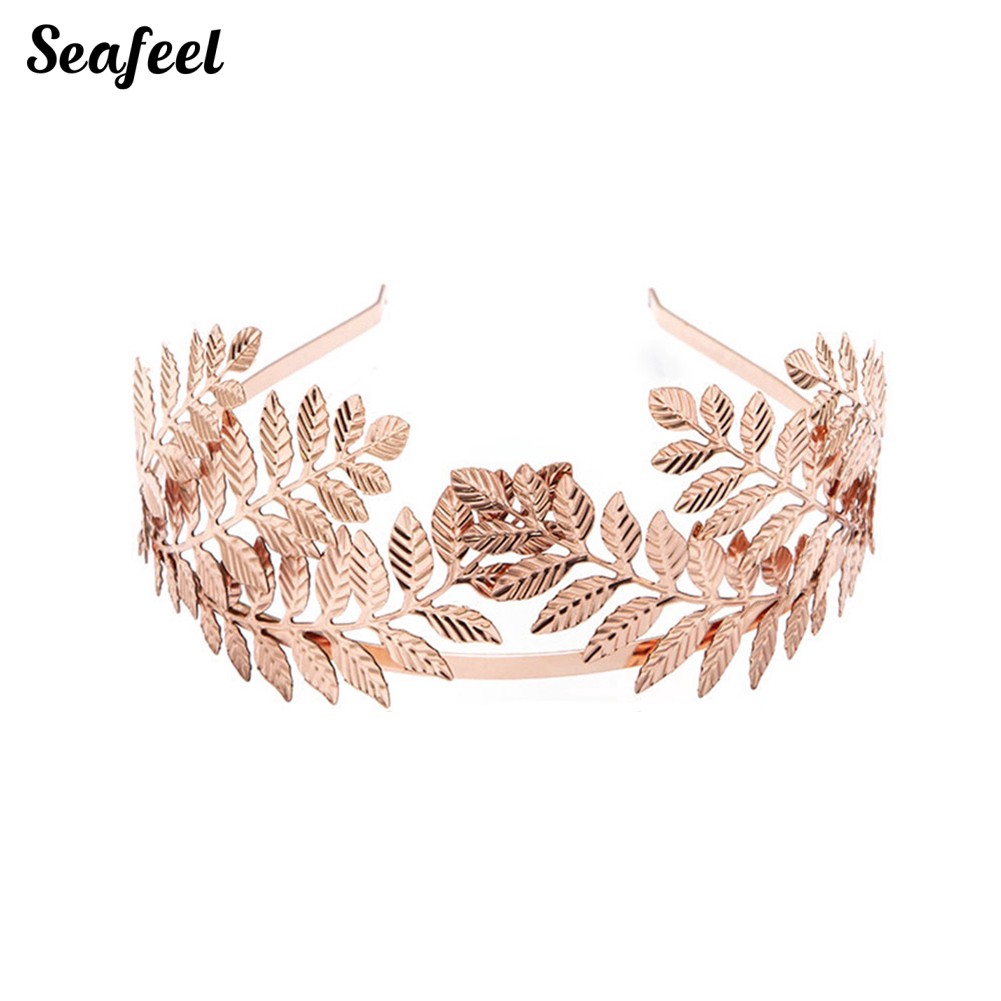 SF Women Leaves Crown Headband Wedding Party Headwear Hair Accessories