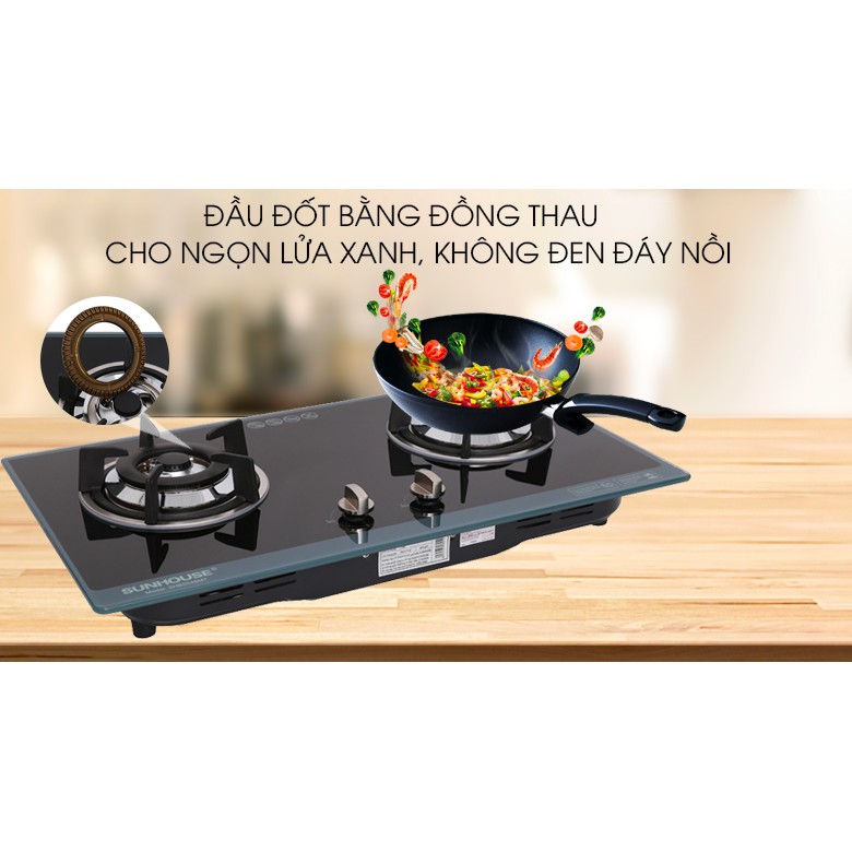 Bếp gas âm Sunhouse SHB5548MT Hàng trưng bày- Tặng dây gas- Đánh lửa IC- Mặt kính cường lực- Bảo hành 12 tháng