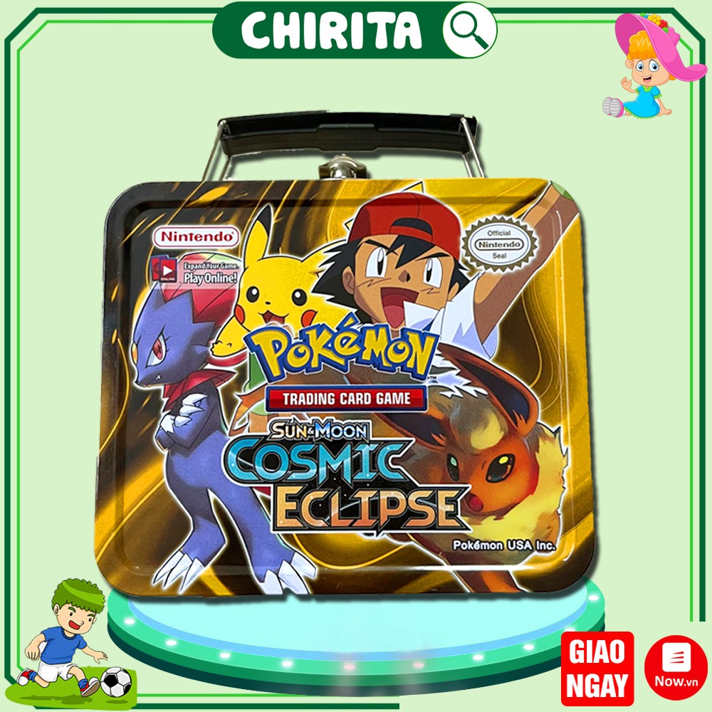 Bài POKEMON SUN MOON - Bộ Thẻ Bài Hộp Săt - Gồm 41 Lá - 3 Gói Bài Đặc Biệt - Đồ Chơi Trẻ Em Chirta