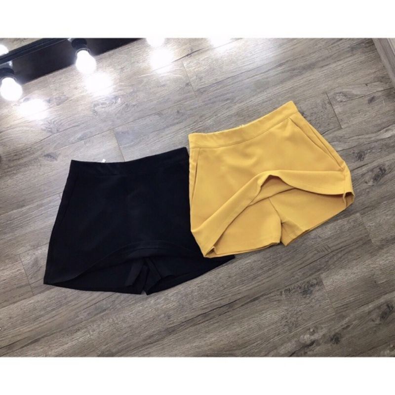Quần giả váy siêu xinh 💥 CỰC HOT 💥 quần giả váy cạp cao tôn dạng 2 màu đen, vàng | BigBuy360 - bigbuy360.vn