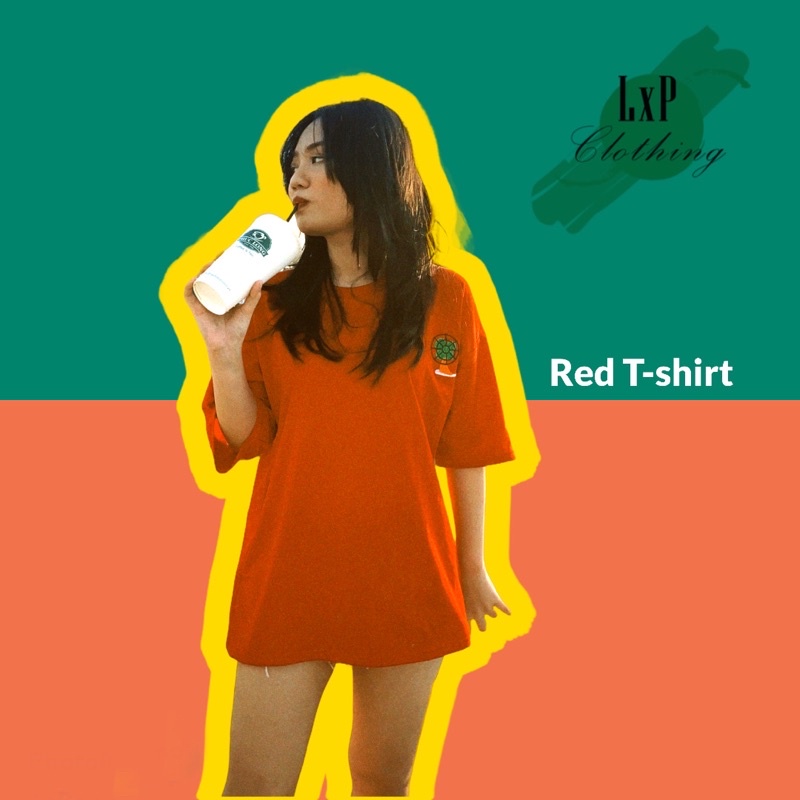 Áo thun cotton Unisex đỏ thêu cực kì nổi bật