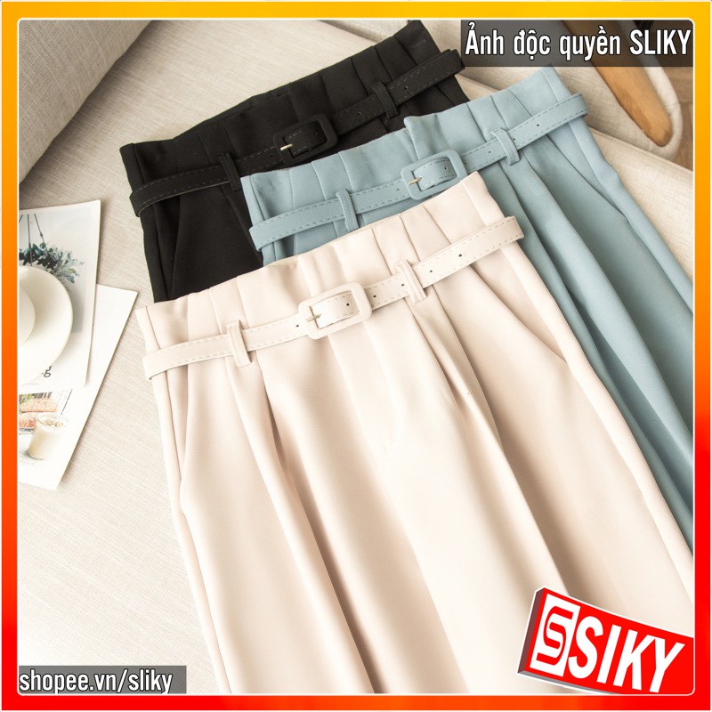 Quần baggy xếp li kèm belt - 4BASIC - QBG02