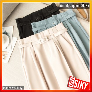 Quần baggy xếp li kèm belt - 4BASIC - QBG02