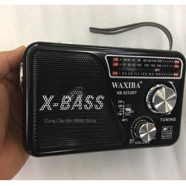 Máy nghe đài Radio FM Waxiba XB-521URT Có Kiêm Đèn Pin Loa Chạy Usb Thẻ nhớ Tiếng to Hát Hay Bắt sóng khỏe