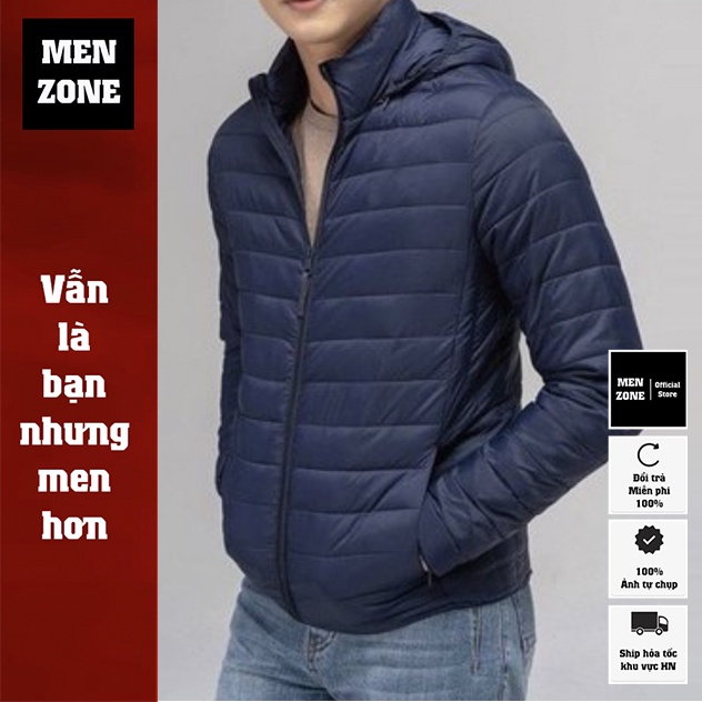 Áo Phao Nam Siêu Nhẹ, Khoác Lông Vũ, Áo Rét Mùa Đông Cổ Đứng Kiểu Dáng Hàn Quốc Basic