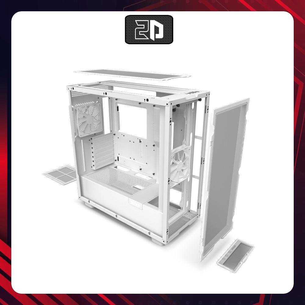 Vỏ case NZXT H7 Flow Matte White - Mid Tower / Màu Trắng