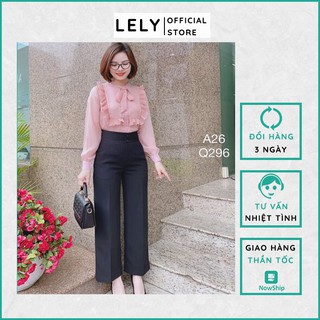 Quần tây nữ công sở dáng baggy cao cấp 2 cạp cúc bọc LELY Q296 Quần Âu Tây 2 Cạp Cúc Bọc , Nữ Tính, Trang Nhã
