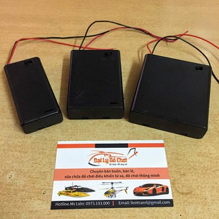 Khay pin AA có nắp đậy kèm công tắc loại 2 pin 3 pin 4 pin để chế tạo đồ chơi chạy pin