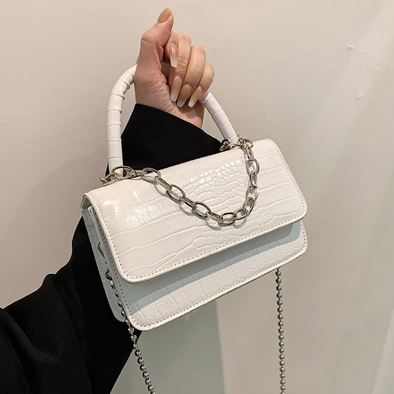 IELGY Túi Đeo Vai Hình Vuông Cỡ Nhỏ Phối Dây Đeo Sợi Xích Thời Trang Cho Nữ