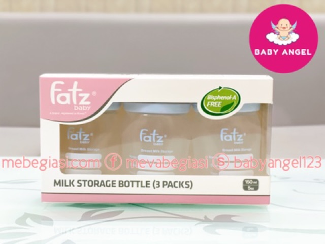 Bộ 3 bình trữ sữa 150ml Fatz Baby FB0120N