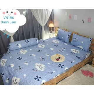 Bộ ga gối cotton 4 món không chăn/ mền