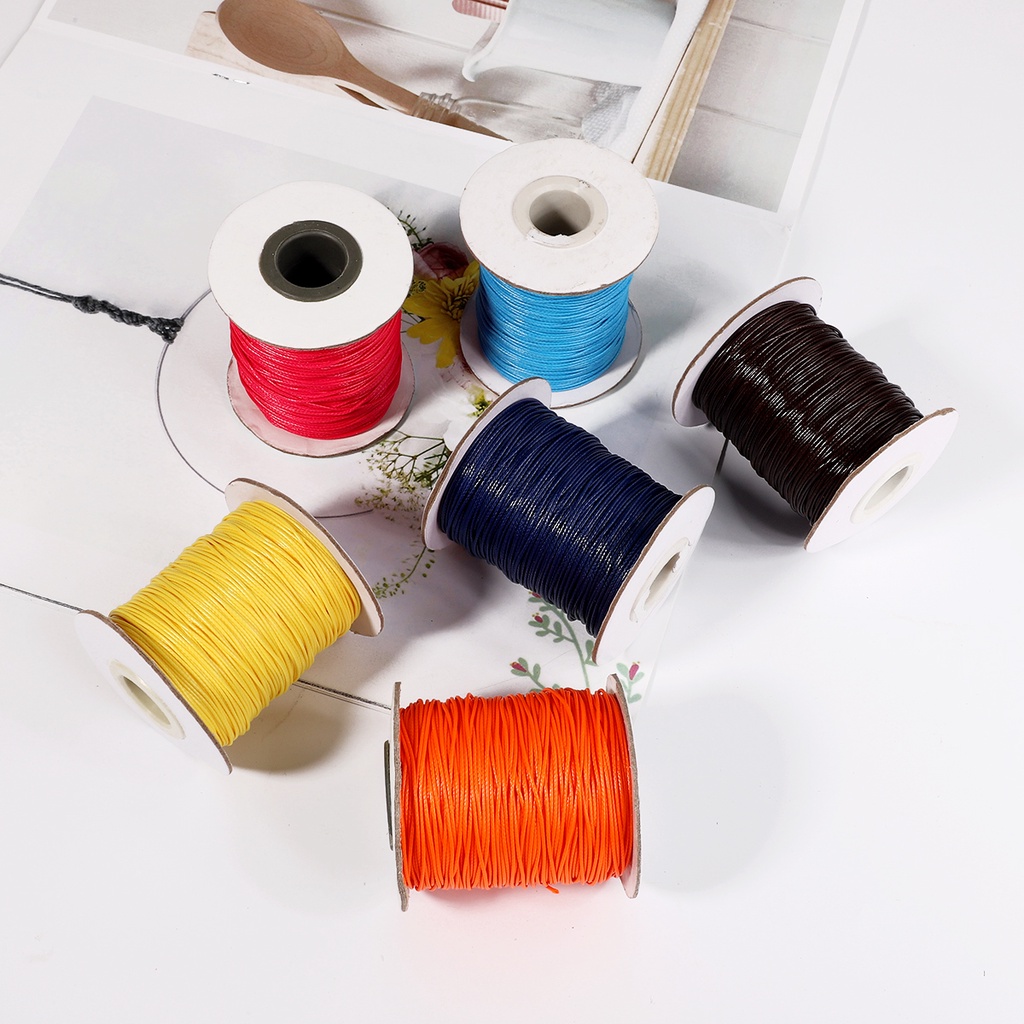 Cuộn dây cotton sáp 2mm dài 5m nhiều màu tùy chọn dùng làm đồ trang sức thủ công