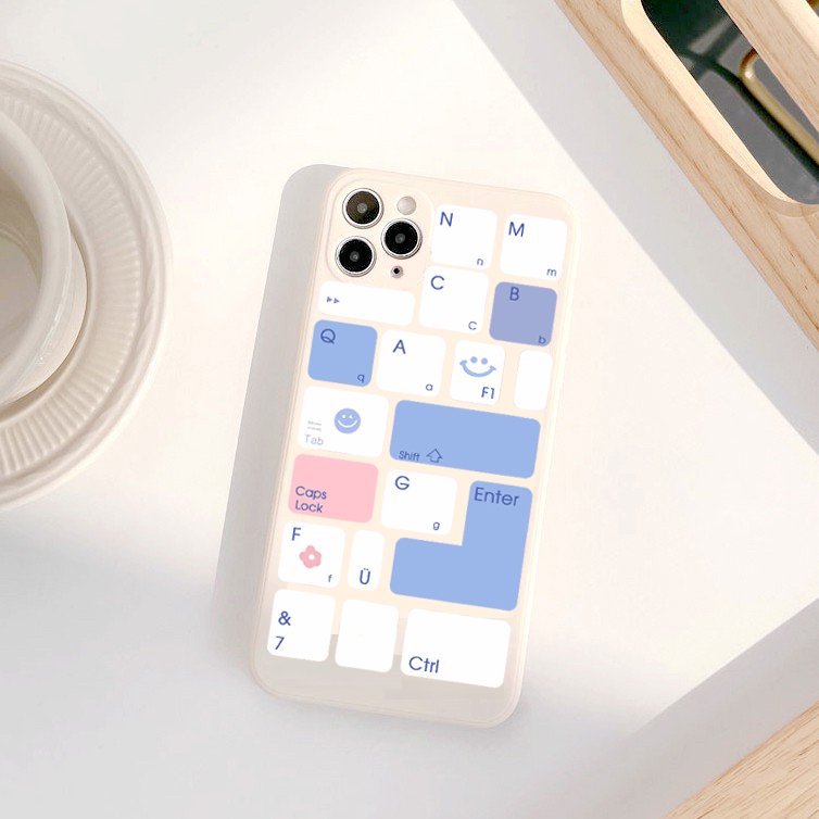Ốp lưng iphone cạnh vuông hình bàn phím dành cho iphone 6 đến 14promax - E66