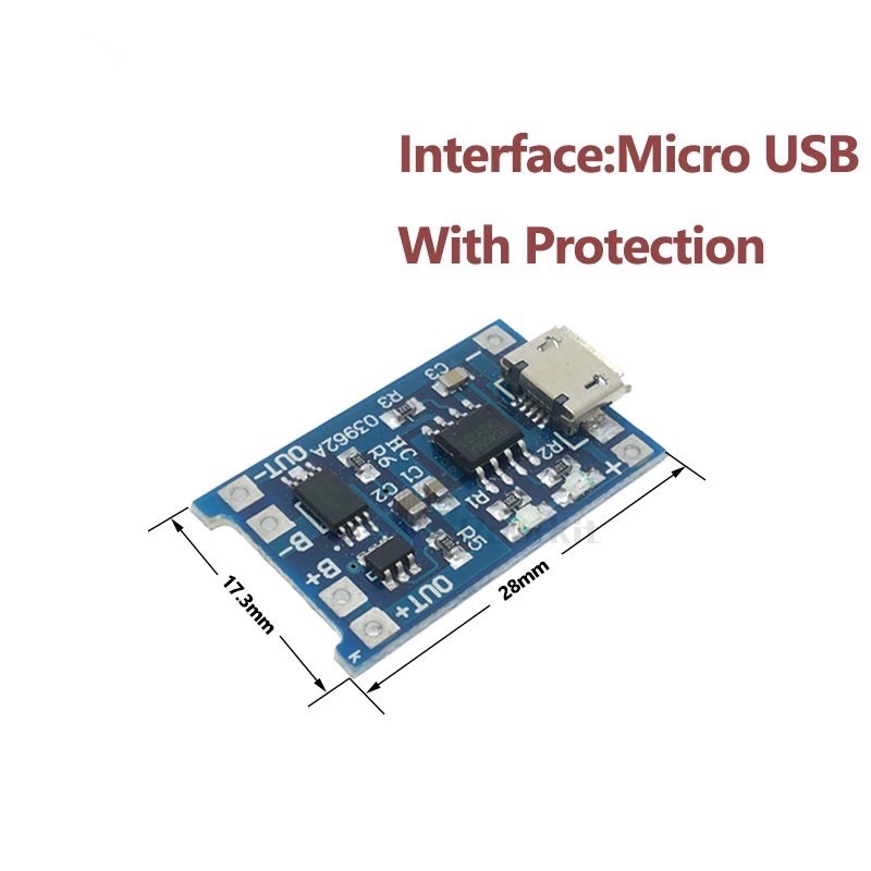 Mạch sạc pin lithium cổng Type-c/Micro usb 5v 1a TP4056 có bảo vệ pin