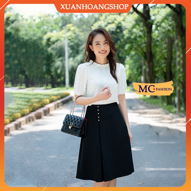 Chân Váy Chữ A Công Sở Nữ, Lưng Cao, Dáng Xòe Mc Fashion, Chất Co Giãn, Đủ Size, Màu Đen Cv0471 | BigBuy360 - bigbuy360.vn
