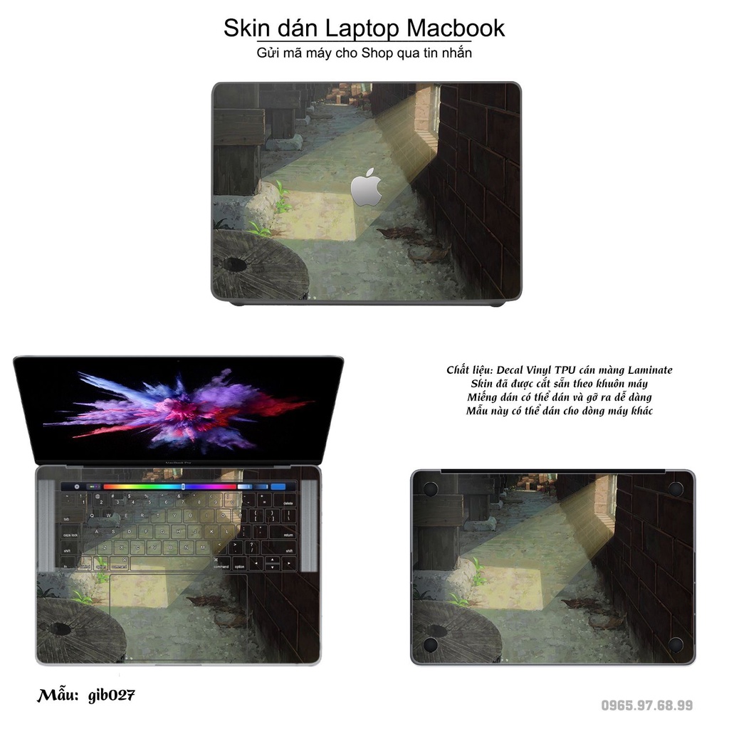 Skin dán Macbook mẫu Ghibli anime (đã cắt sẵn, inbox mã máy cho shop)