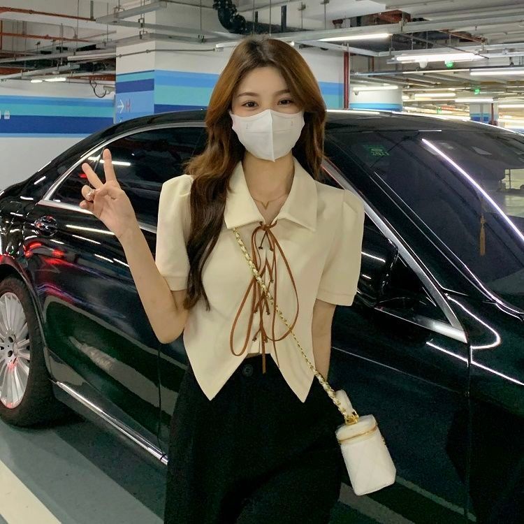 Áo Sơ Mi Tay Ngắn Dáng Ôm Thiết Kế Độc Đáo Thời Trang Mùa Hè Mới Cho Nữ