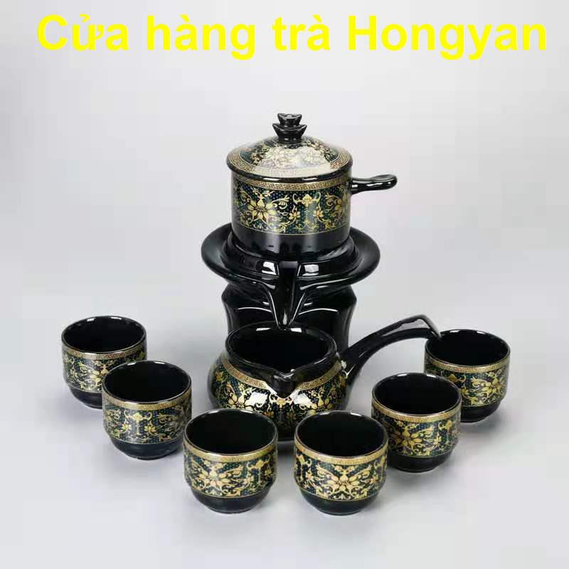 Bộ ấm trà lười Kung Fu hoàn toàn bán tự động gốm sứ gia dụng cát tím Sáng tạo tách biển