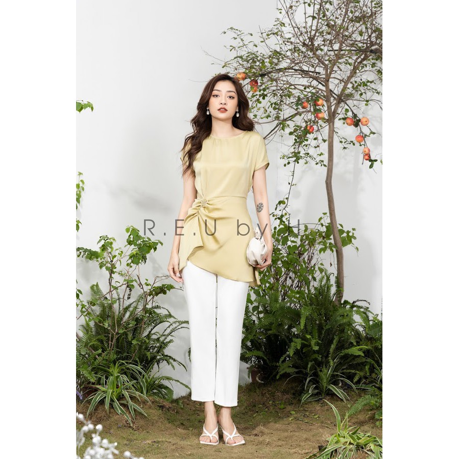 Áo lụa nhún eo