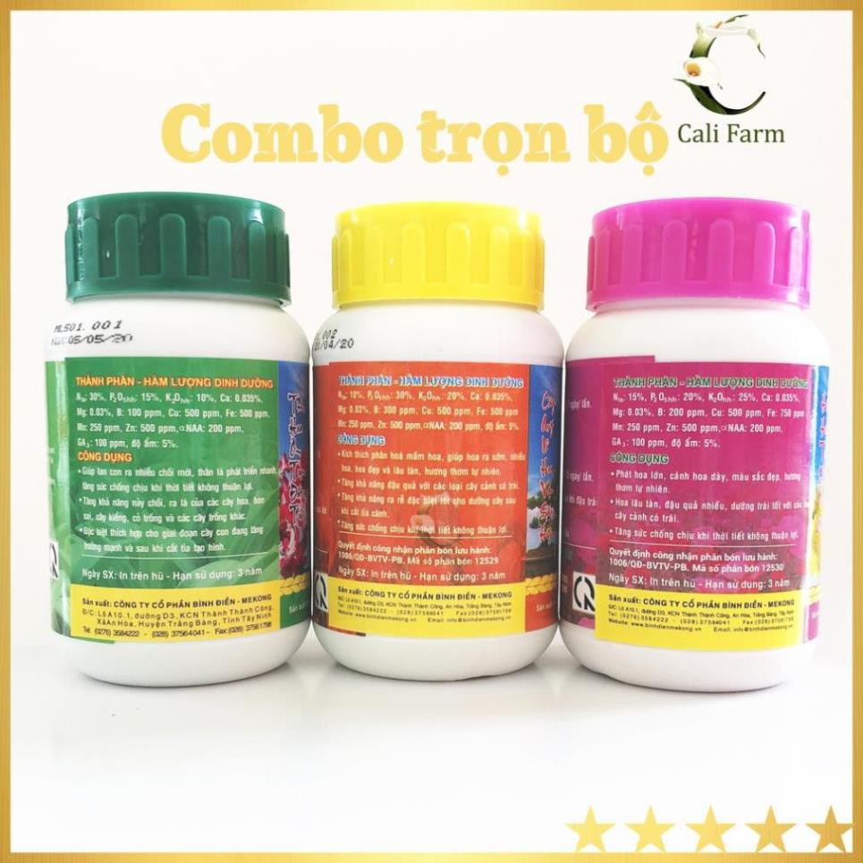 [Combo 3] Phân đầu trâu 501,701,901 cho hoa lan và cây kiểng lọ 100g